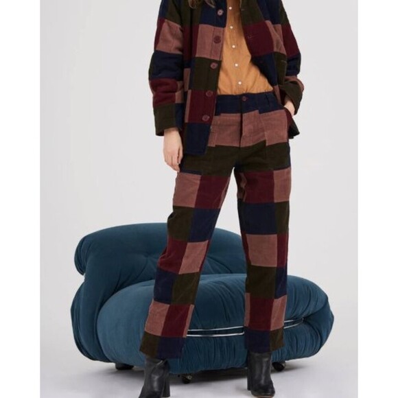 Antik Batik Womens Lamo Patchwork Corduroy Trousers Pants 38 S Straight Leg - Picture 1 of 13